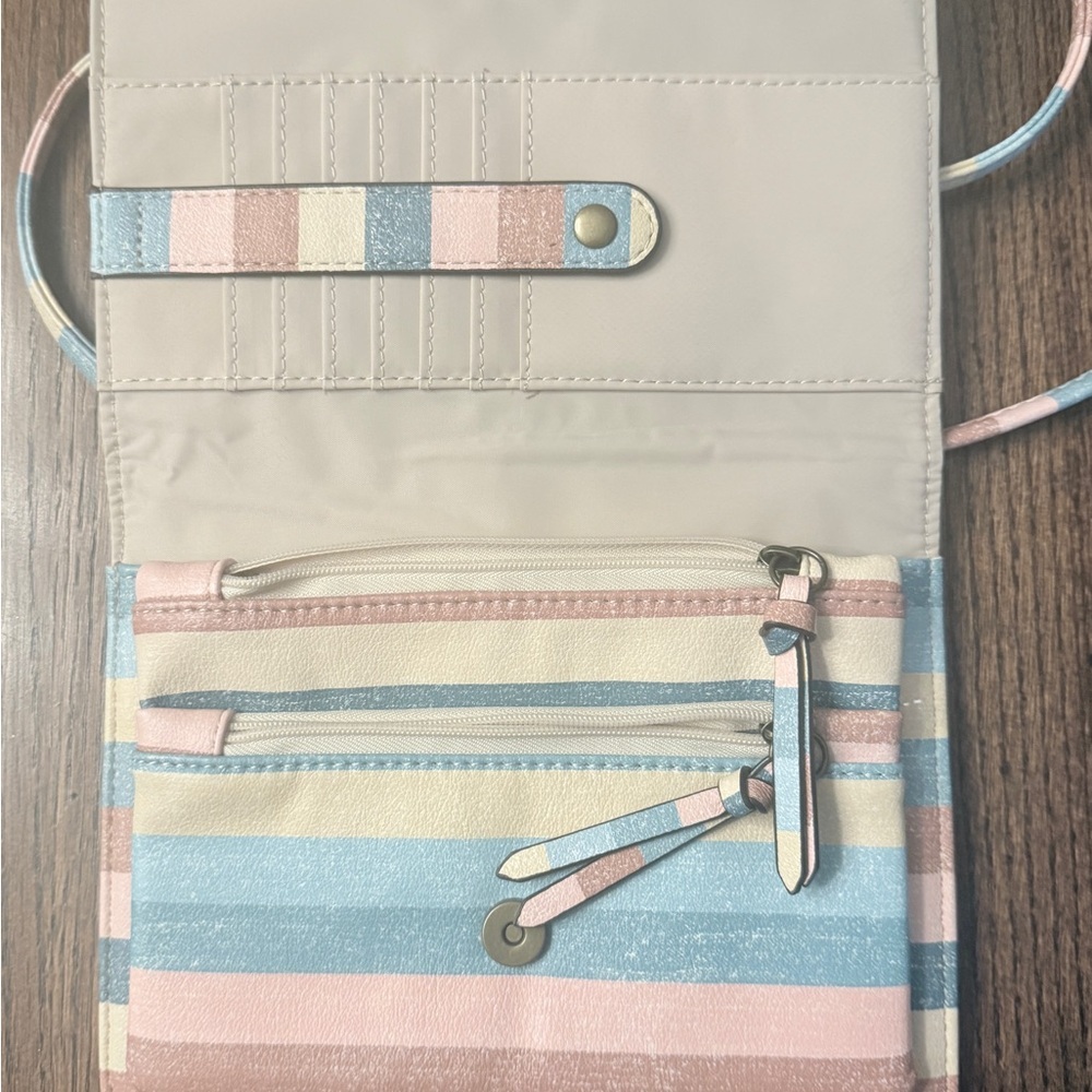 Chic Striped Crossbody Bag in Pastel Shades - Picture 2 of 6